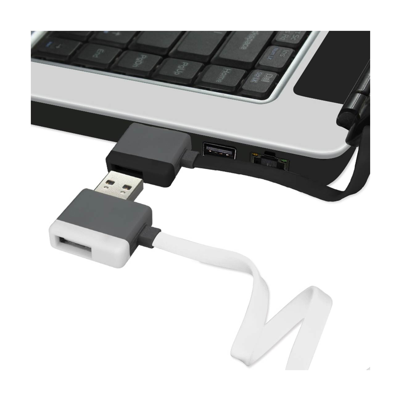 Reiko Micro Usb Piggyback Flat Liberator Usb Cable 3.2Ft In Black