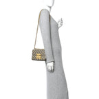 GG Supreme Monogram Bees Small Padlock Shoulder Bag Black