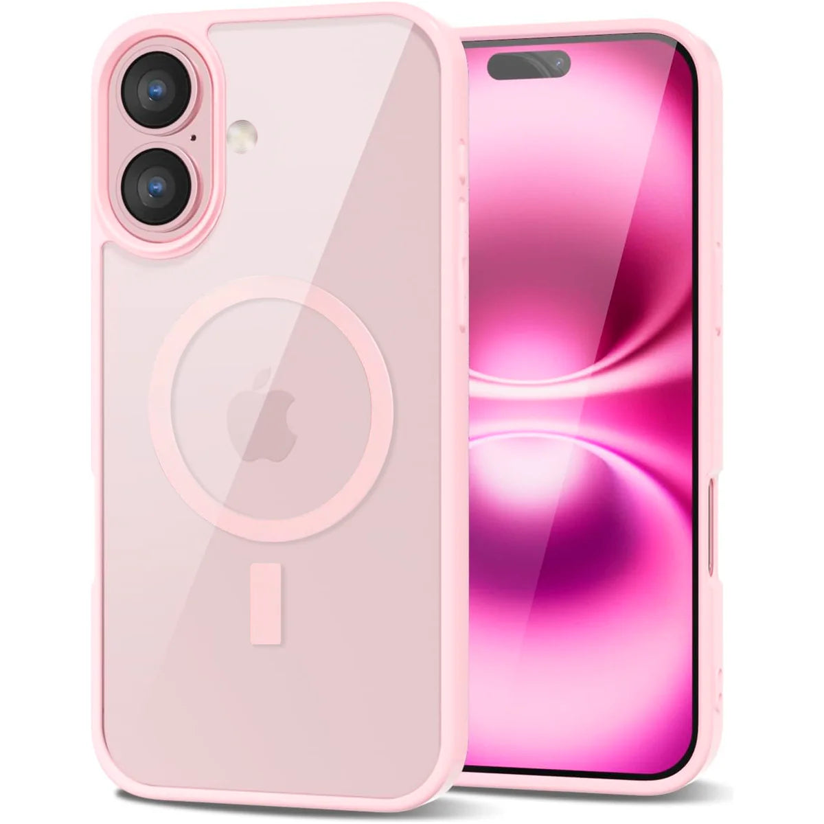 Entronix [Magnetic] Case Compatible with iPhone 16 Plus - [Clear Back] Soft Matte Frame