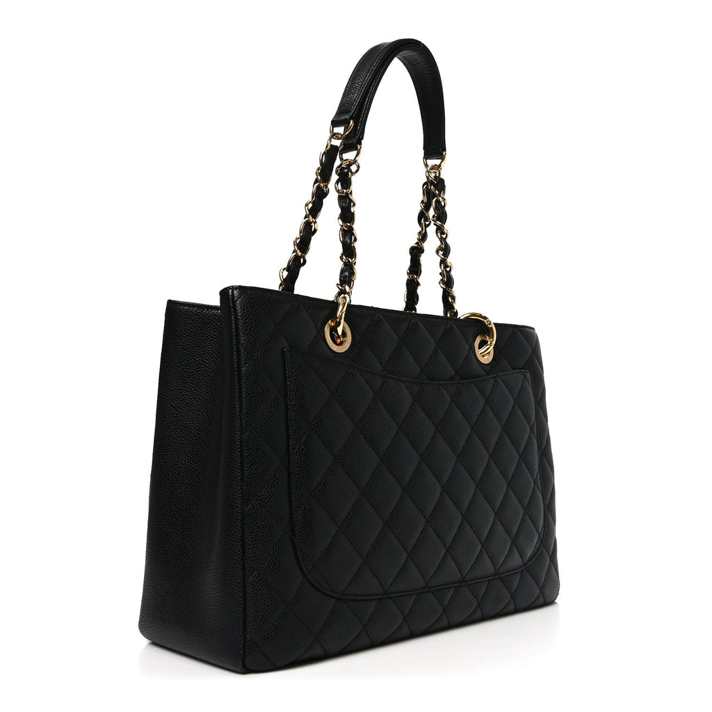 Caviar Quilted Grand Shopping Tote GST Black