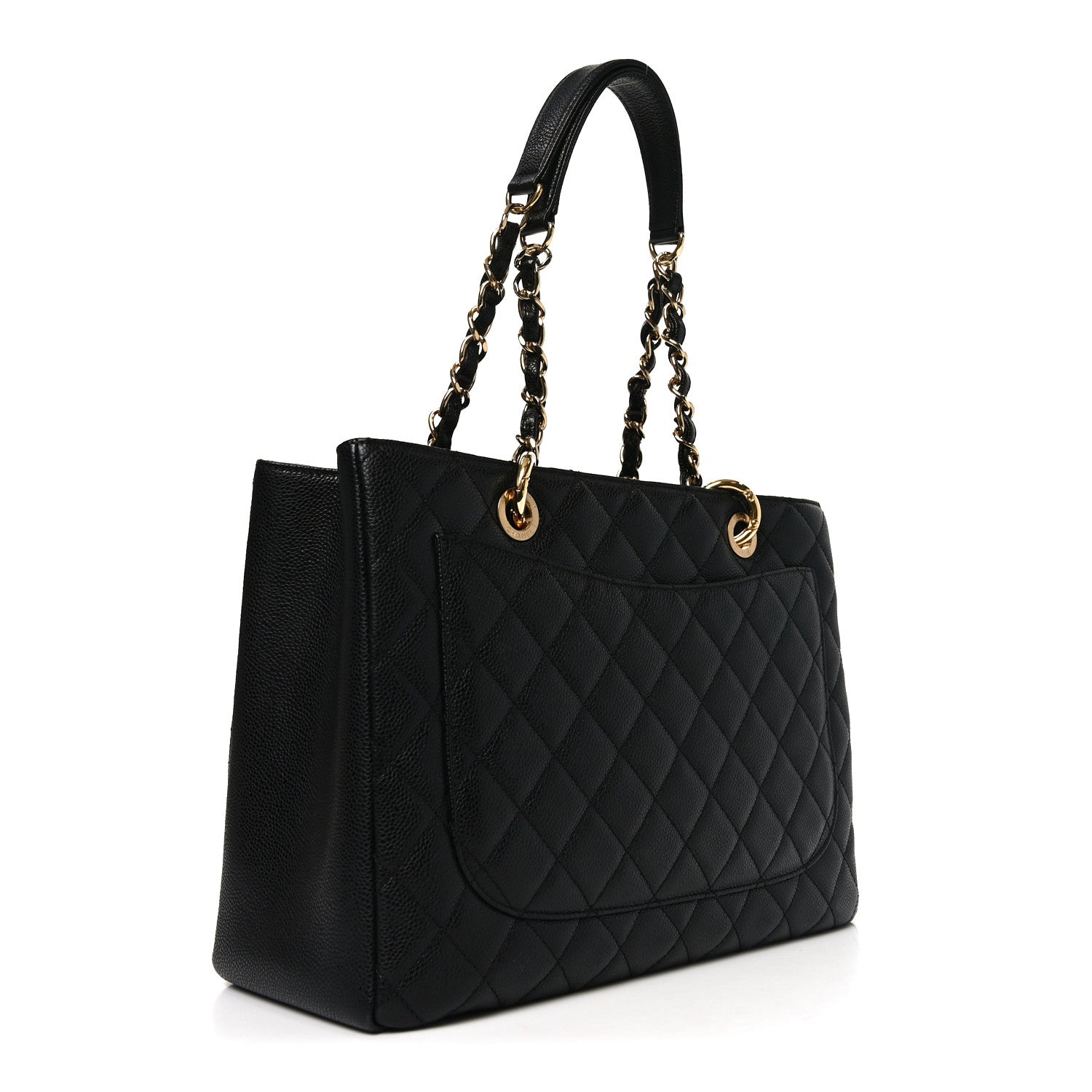 Caviar Quilted Grand Shopping Tote GST Black