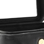 Shiny Caviar Preppy Coco Long Vanity With Strap Black