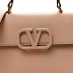 Grainy Calfskin Small VSling Top Handle Bag Poudre