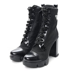 Spazzolato Re-Nylon Metal Triangle Logo 110mm Ankle Boots 37 Black