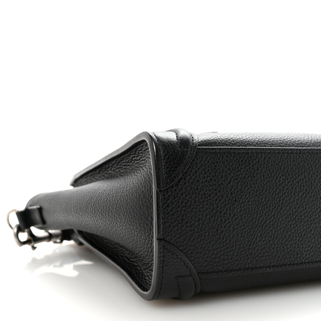 Drummed Calfskin Nano Luggage Black