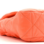 Lambskin Quilted Large Chanel 19 Flap Orange