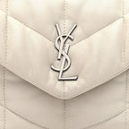 Lambskin Quilted Toy Loulou Puffer Monogram Chain Satchel Crema Soft