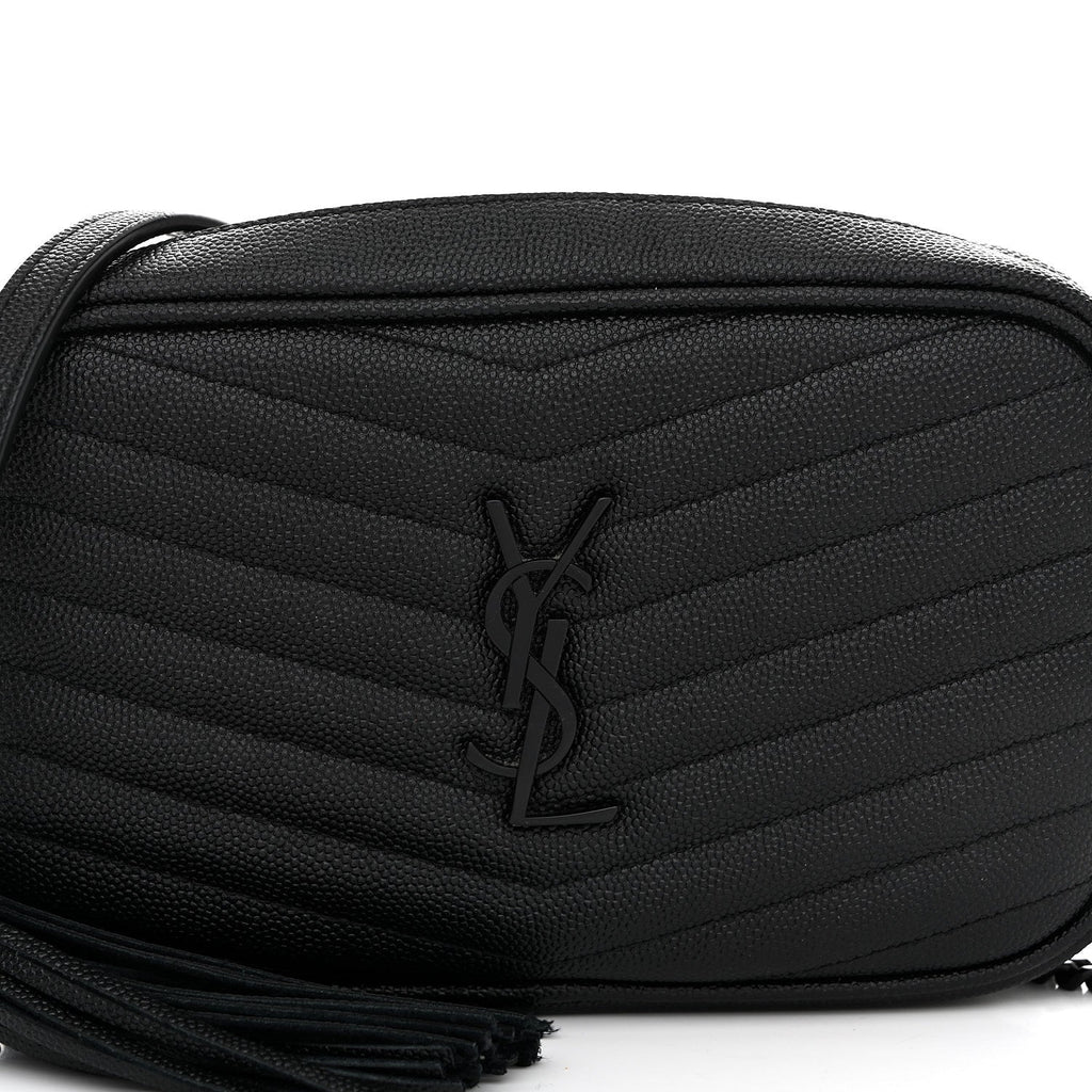 Grain De Poudre Matelasse Monochrome Monogram Mini Lou Camera Bag Black