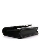 Lambskin Quilted Flap Phone Holder With Chain Black