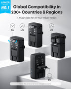 Anker Laptop Power Bank (25K, 165W, Built-In and Retractable Cables) and Anker Nano Travel Adapter (5-in-1, 20W, 1-Pack)