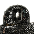 Sequin East West Flap Dark Silver