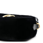 Velvet Matelasse Small GG Marmont Chain Shoulder Bag Black