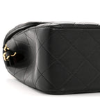 Lambskin Quilted Jumbo Double Flap Black