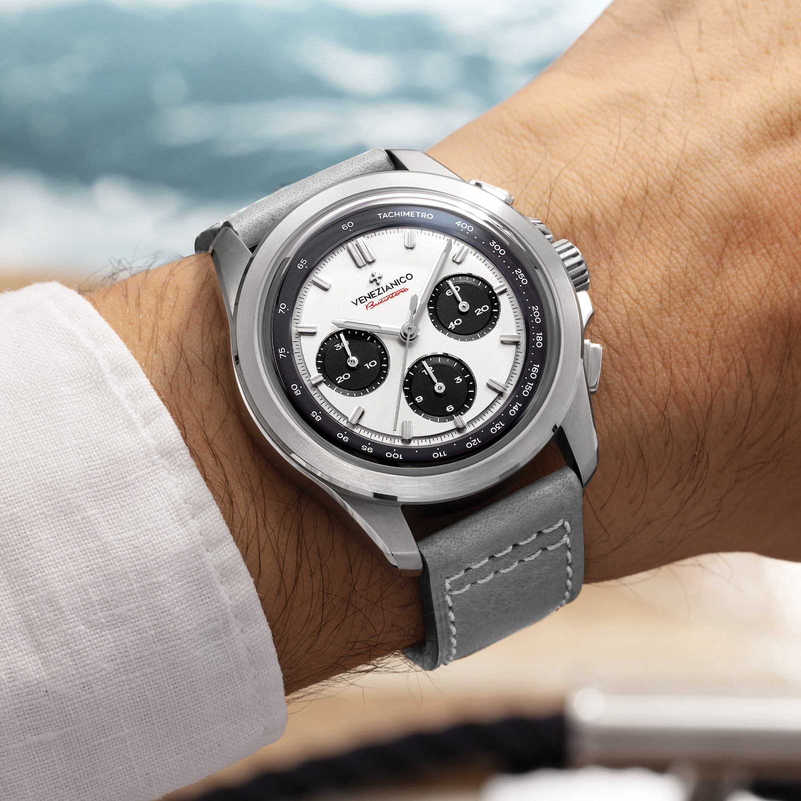 Venezianico Bucintoro 42 Men’s Chronograph Automatic White Dial Watch
