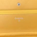 Lambskin Quilted Wallet On Chain WOC Yellow