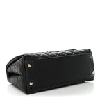 Caviar Quilted Small Coco Handle Flap Black