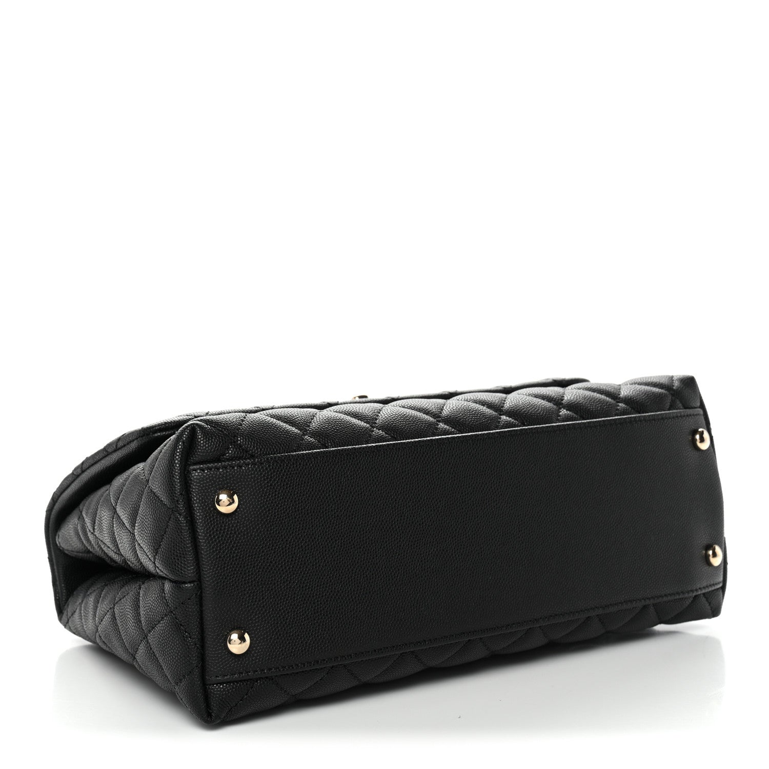 Caviar Quilted Small Coco Handle Flap Black