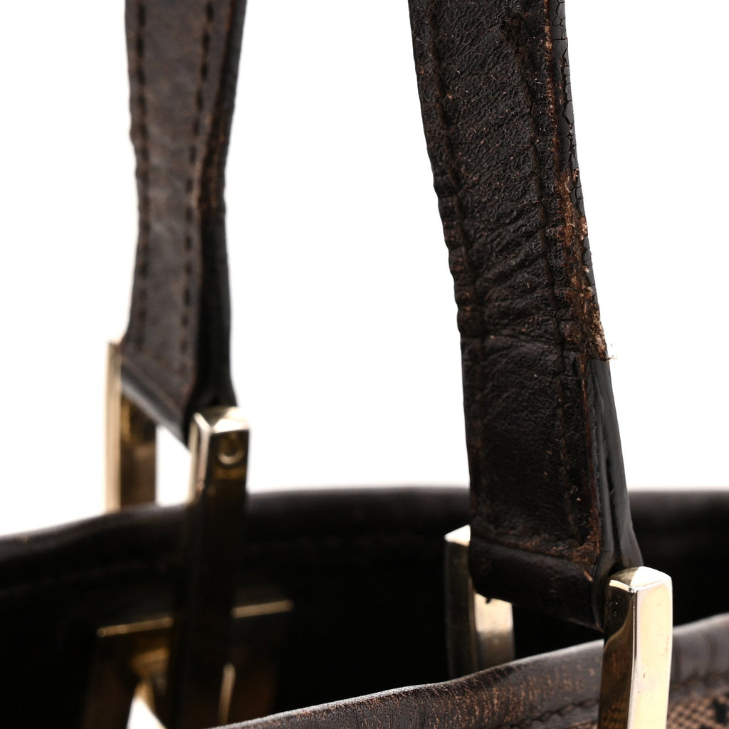 Monogram Small Bucket Tote Dark Brown