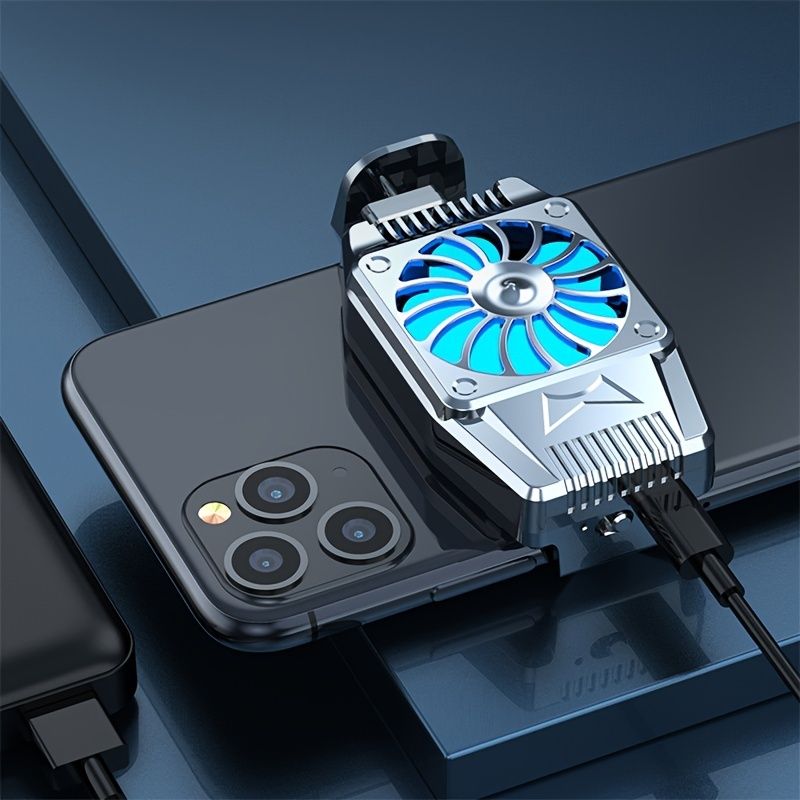 Mobile Phone Cooler Rechargeable Cooling Fan Cell Phone Radiator For Playing Games Watching Videos With LED Light without Battery
