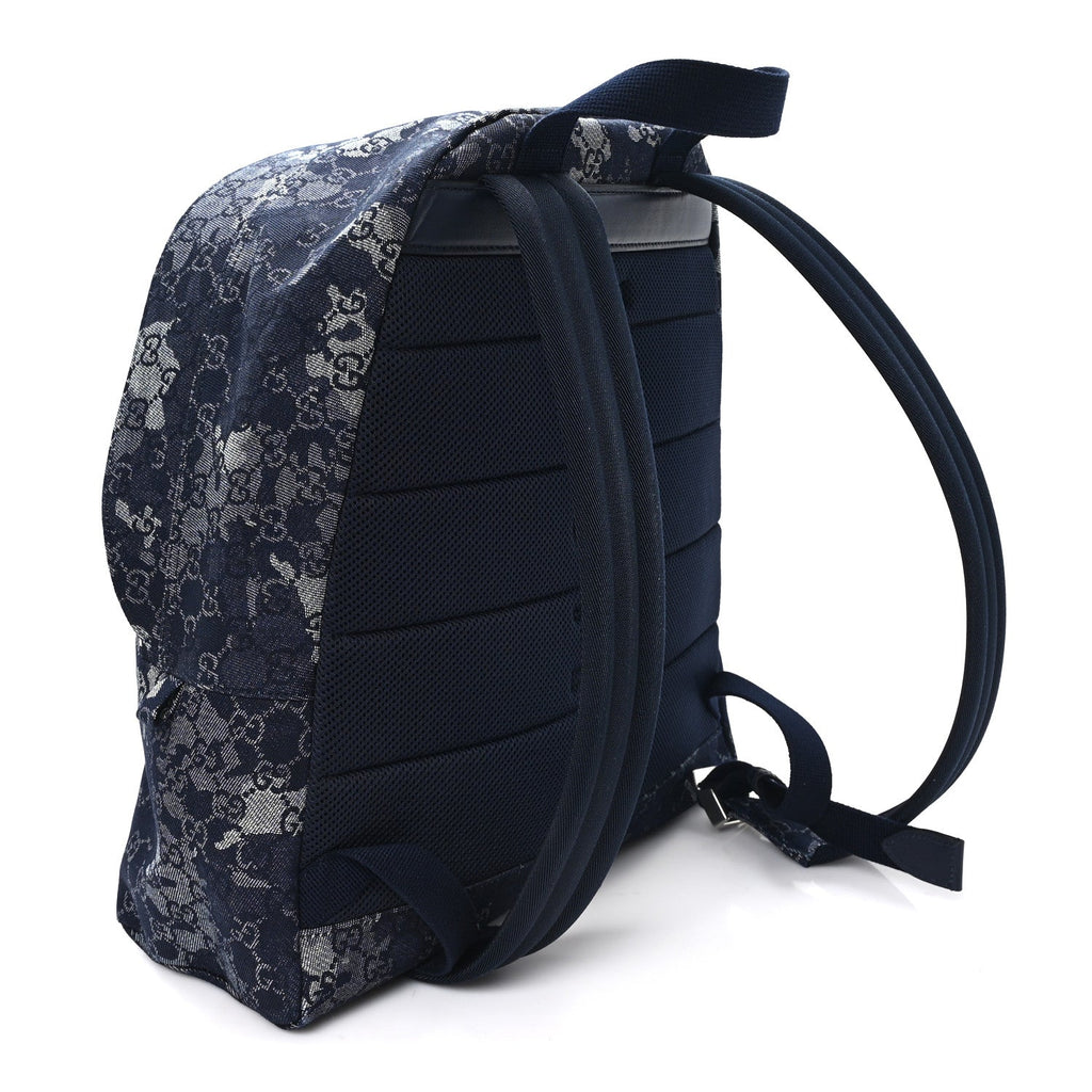 Denim Monogram Camouflage Large Backpack Blue