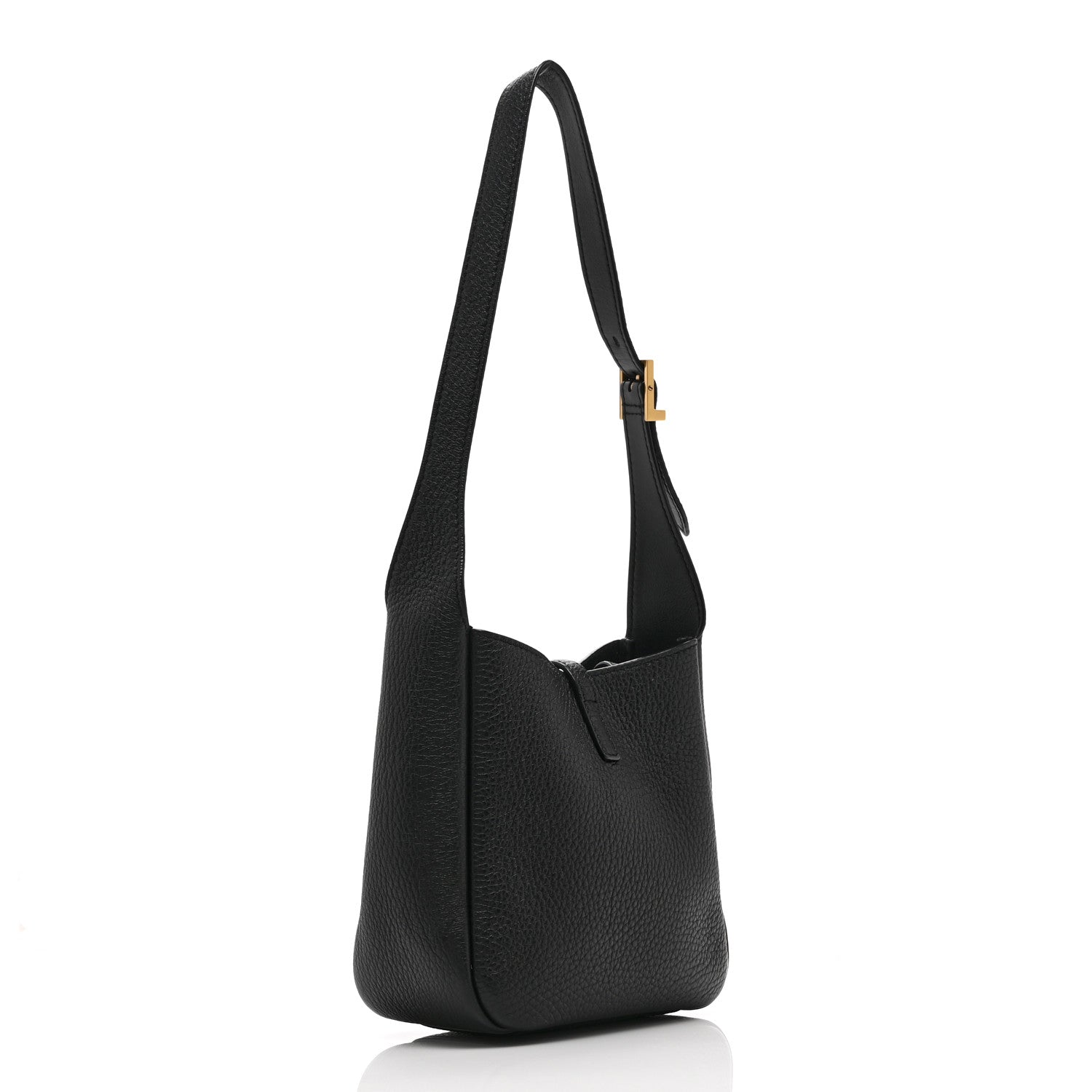 Grained Calfskin Baby Le 5 A 7 Supple Hobo Black