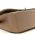 Caviar Quilted Jumbo Double Flap Dark Beige