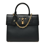 Calfskin Taurillon Studded City Steamer One Handle Bag Black