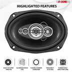 6x9 Car Speaker Pair 800W 4Ohm 2 Way Coaxial Speaker w Super Tweeter Universal Fit for Cars Stereo Easy Installation High Performance Sound System for Clear Sound & Deep Bass - CS 69 2W
