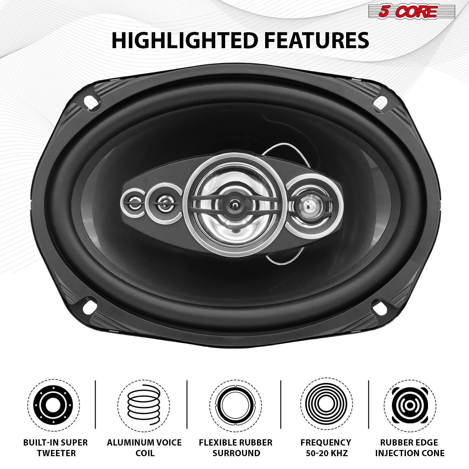 6x9 Car Speaker Pair 800W 4Ohm 2 Way Coaxial Speaker w Super Tweeter Universal Fit for Cars Stereo Easy Installation High Performance Sound System for Clear Sound & Deep Bass - CS 69 2W