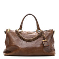 Soft Calf Shopping Tote Brown