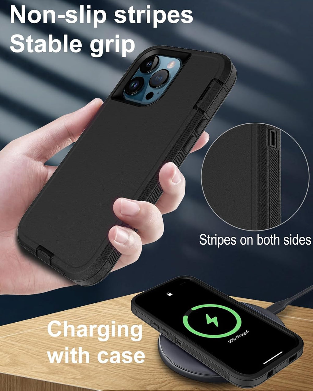 Entronix Bundle Compatible with iPhone 13 Pro - Heavy Duty Case & 1 Clear Screen Protector