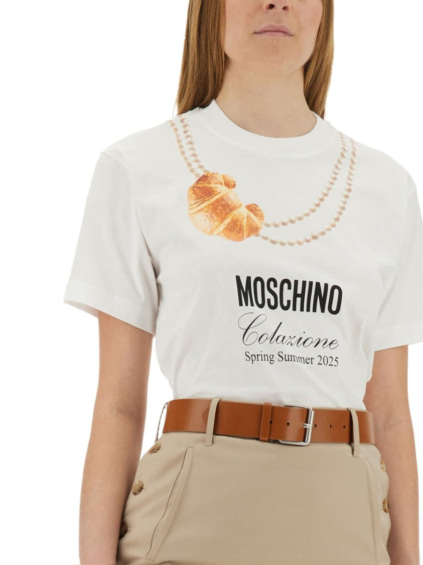 T-Shirt mit „Breakfast“-Logo-Print