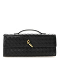 Nappa Intrecciato Long Andiamo Top Handle Clutch Black