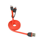 Reiko Iphone 6 And Micro Usb Flat Cable 3.2Ft 2-In-1 Usb Data In Coral Red