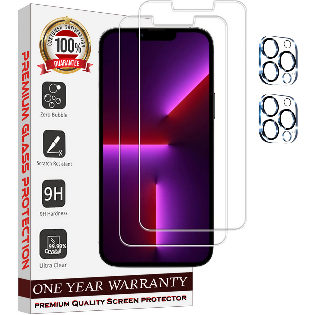 Entronix Clear Screen Protector & Camera Lens Protector Compatible with iPhone 13 Pro - 4-Piece Combo