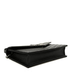 Grain De Poudre Matelasse Chevron Monogram Envelope Chain Wallet Black