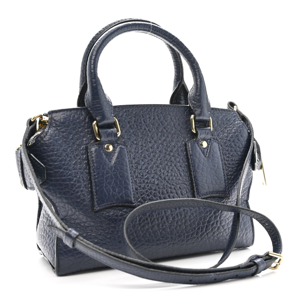 Signature Grain Small Clifton Bag Navy Blue