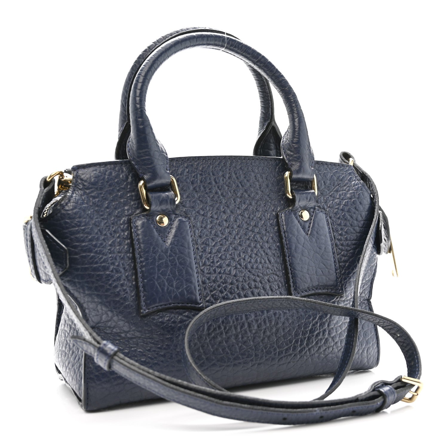 Signature Grain Small Clifton Bag Navy Blue