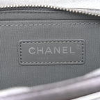 Metallic Lambskin Like A Wallet Flap Silvery Black
