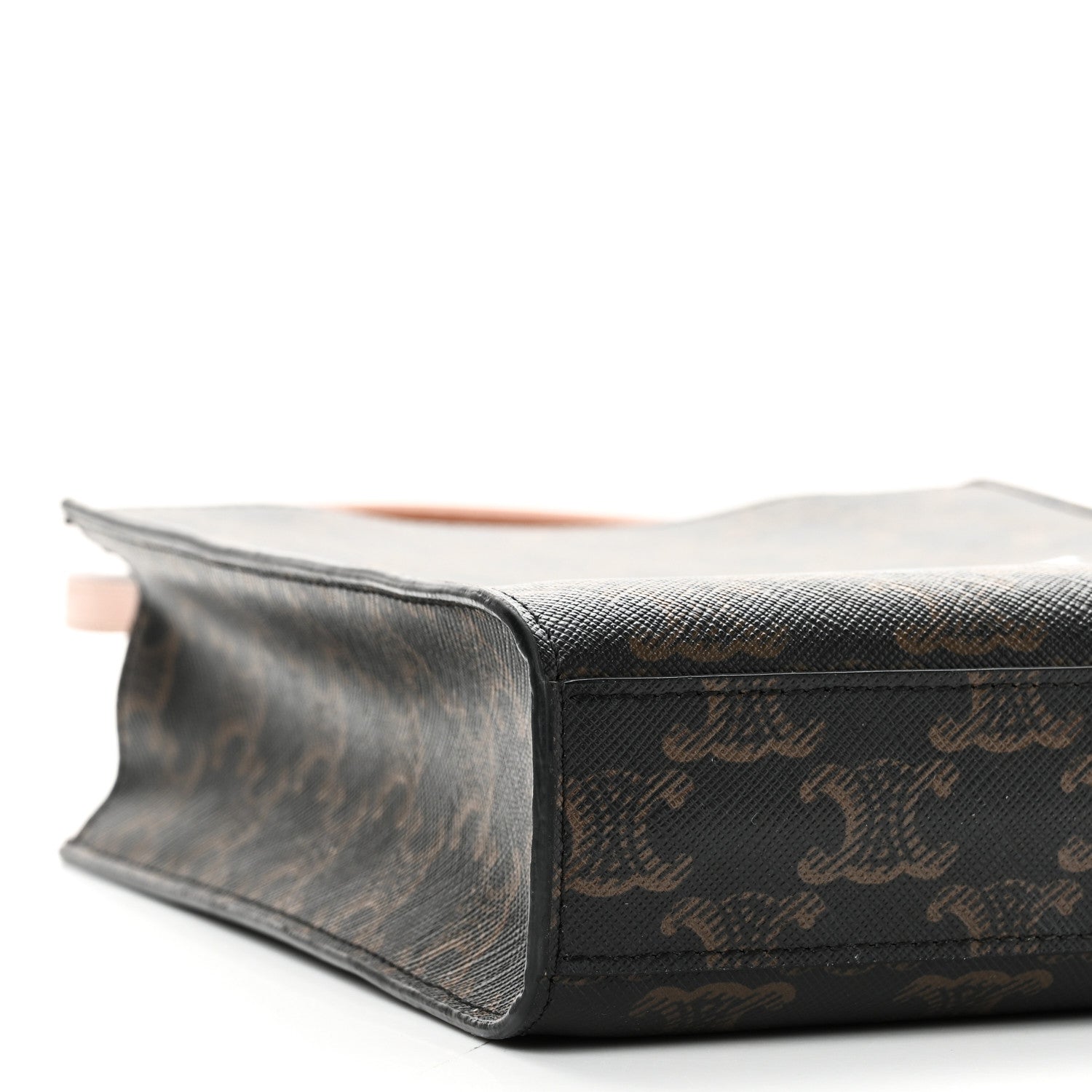 Triomphe Canvas Calfskin Mini Vertical Cabas Tan