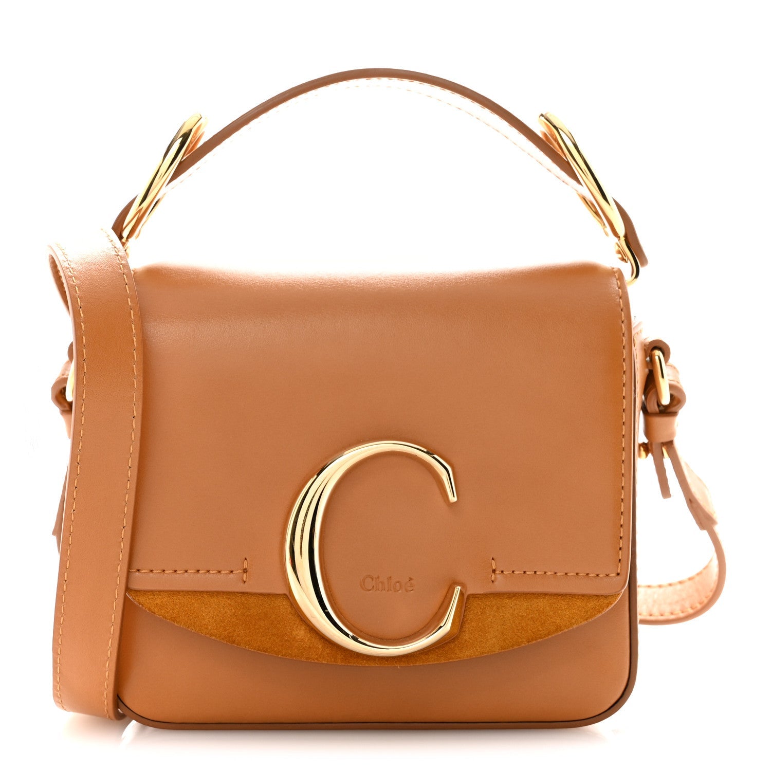 Calfskin Mini C Double Carry Autumnal Brown