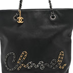 Calfskin Chain 20s Signature Tote Black