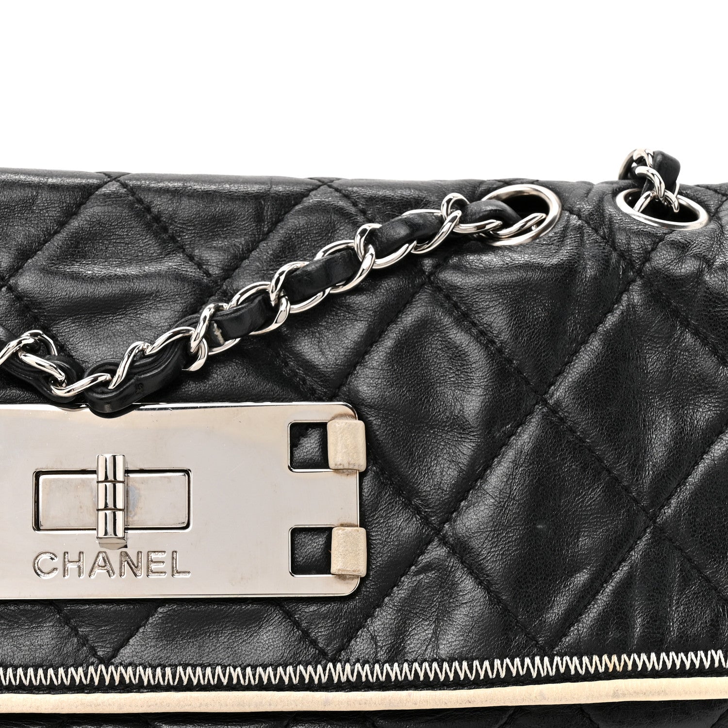 Lambskin East West Mademoiselle Flap Black