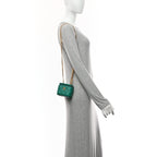 Caviar Quilted Sweetheart Mini Vanity Case Green