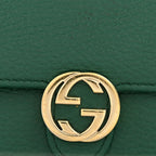 Dollar Calfskin Interlocking G Chain Wallet Emerald