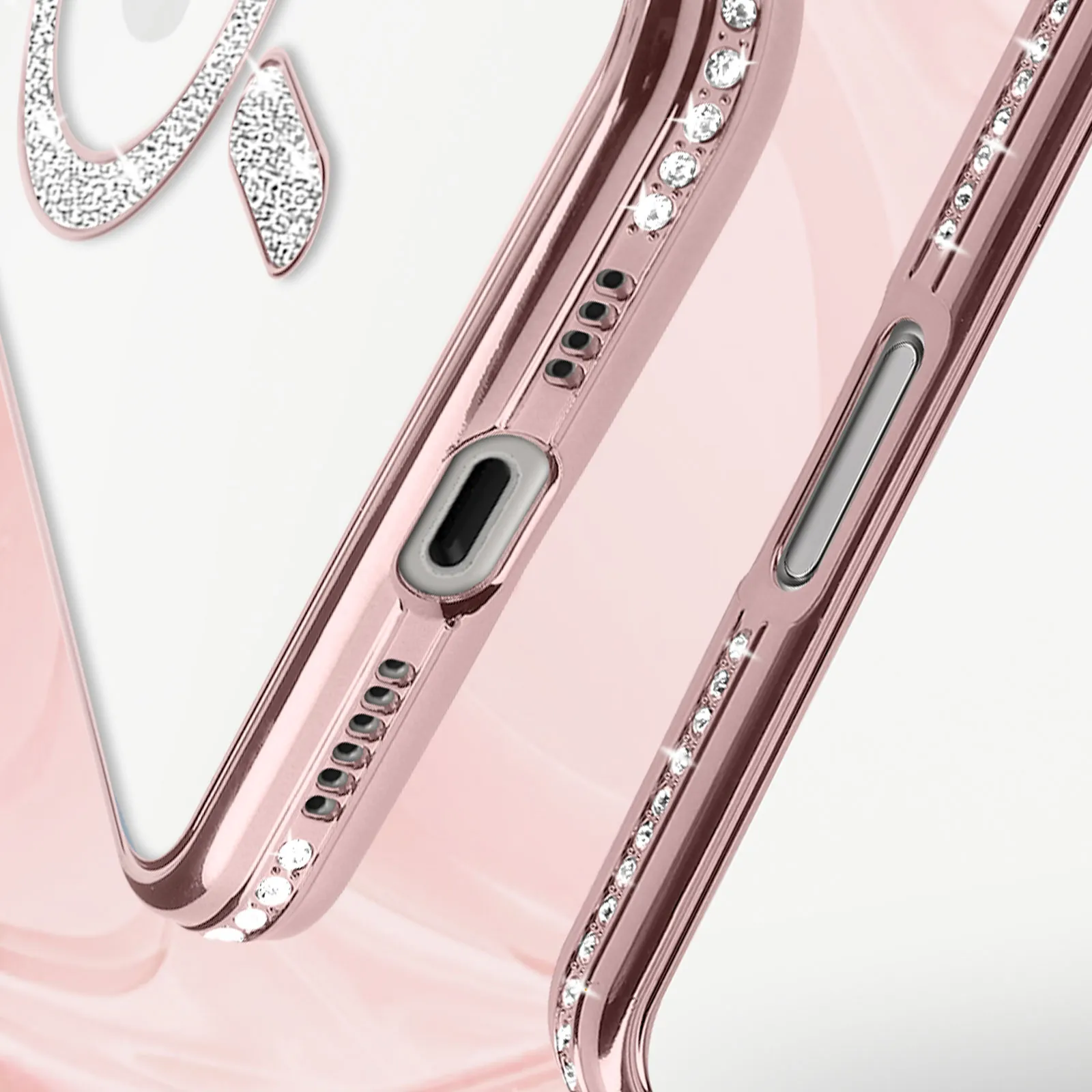 Entronix [Magnetic] Case Compatible with iPhone 16 Pro Max - [Clear Back] Luxury Diamonds