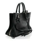 Grained Calfskin Papier Mini A4 Zip Around Tote Black