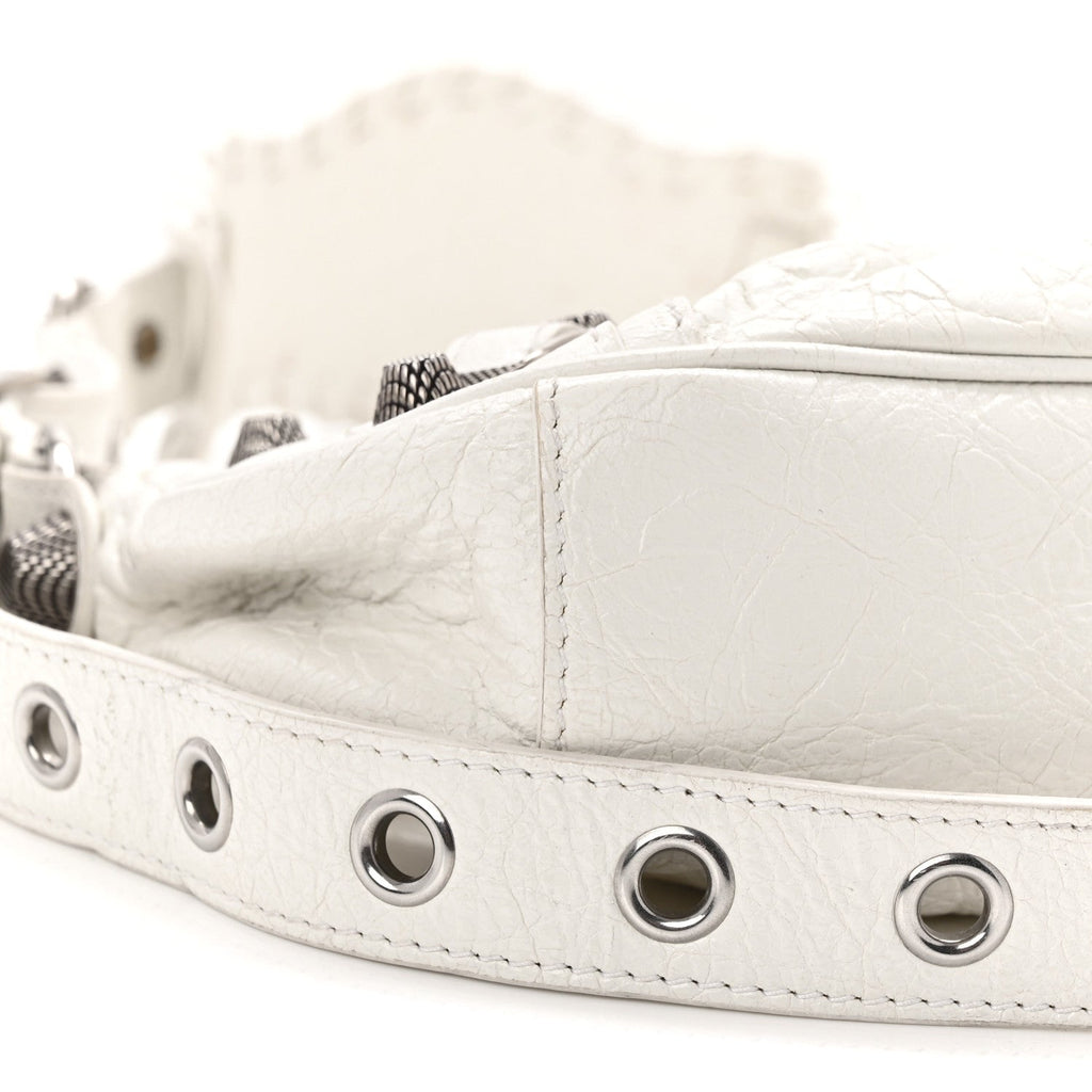 Agneau Arena Le Cagole Shoulder Bag XS Optic White