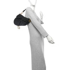 Grained Calfskin Saddle Bag Black