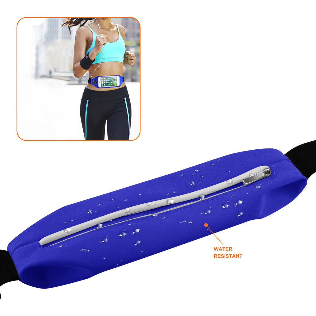 Reiko Running Sport Belt For Iphone 7 Plus/ 6S Plus Or 5.5 Inches Device With Two Pockets And Led In Blue (5.5X5.5 Inches)